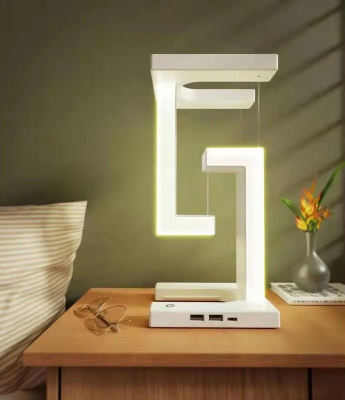 Designová levitační LED lampa s bezdrátovým nabíjením